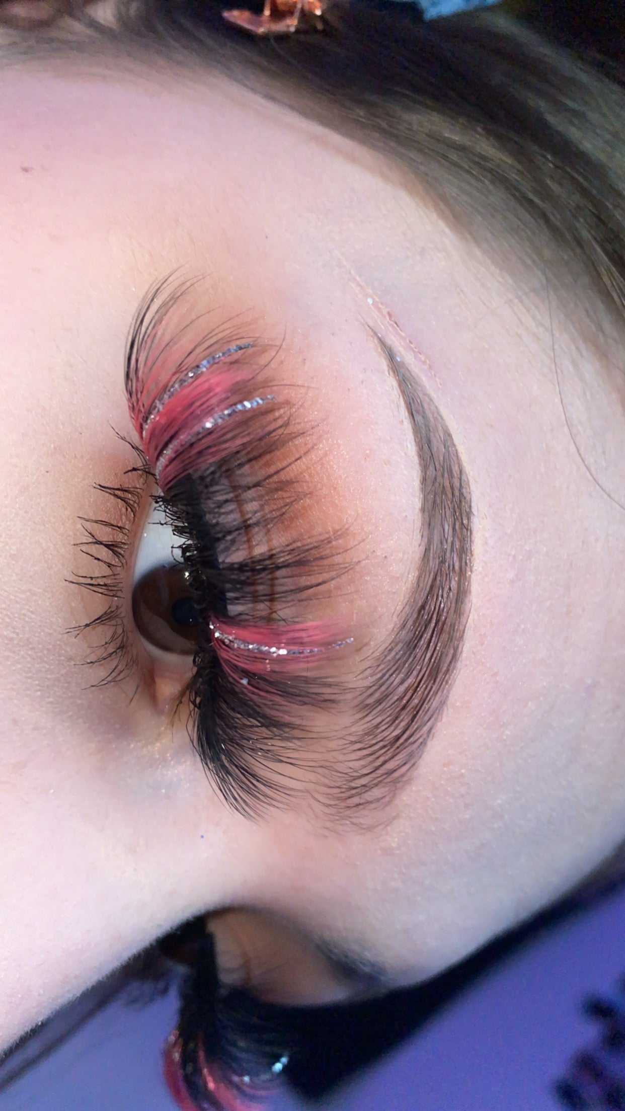 my melody💕 - pink/white glitter lash