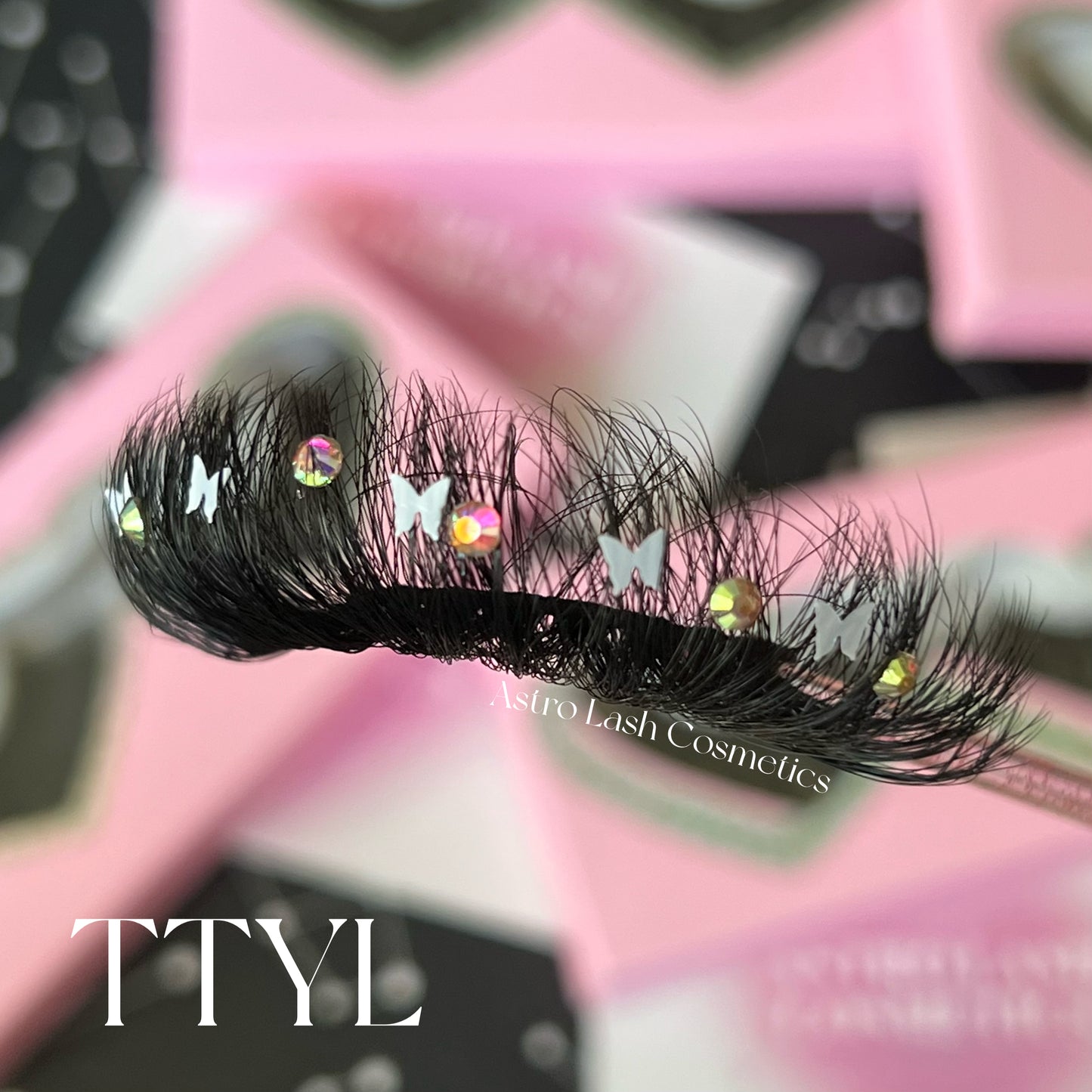 TTYL - white butterfly/bling lash