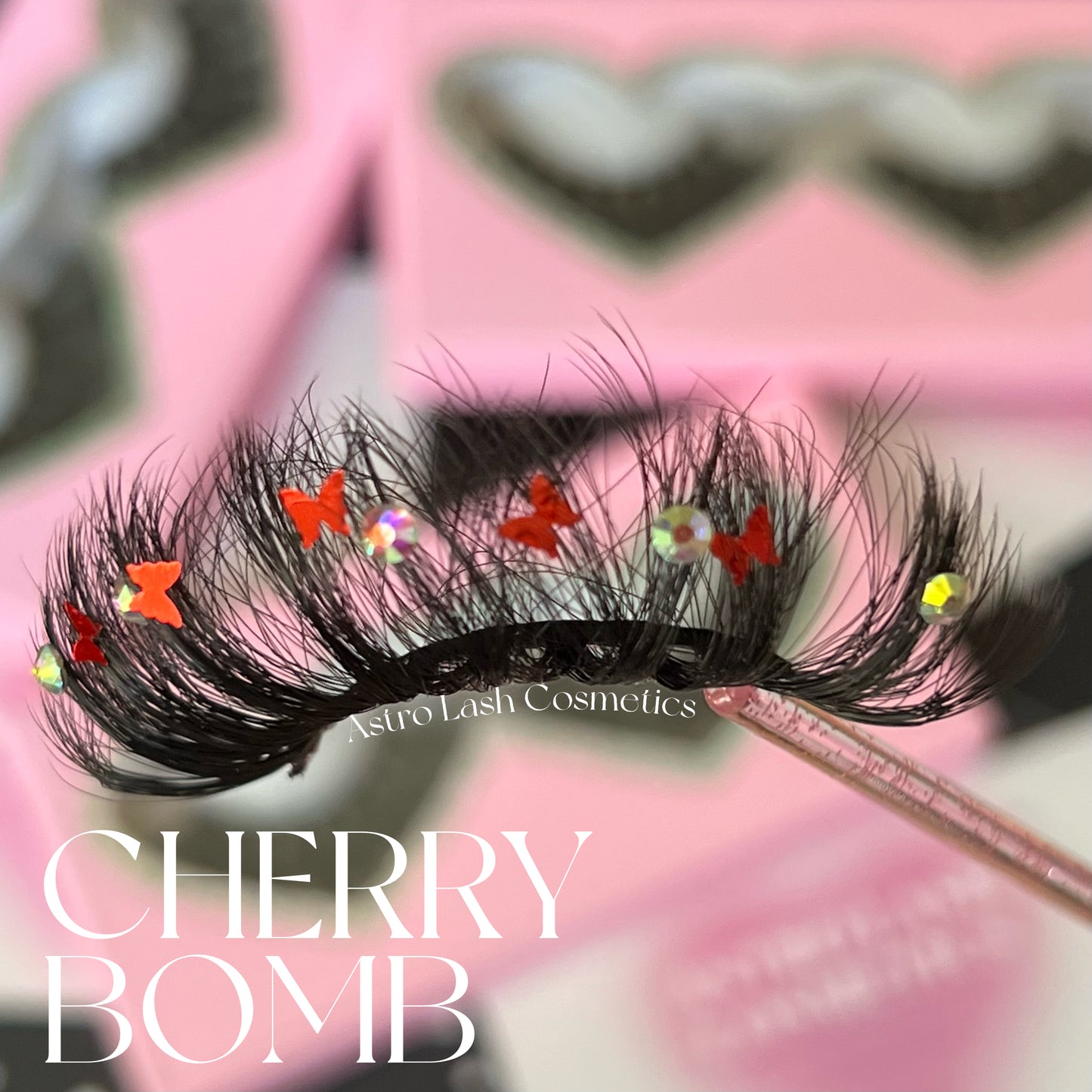 CHERRY BOMB🍒💣 - red butterfly/gem lash