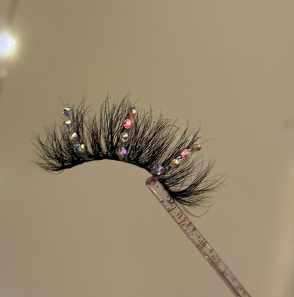 Rhinestone White Lashes