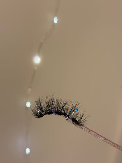 Rhinestone White Lashes
