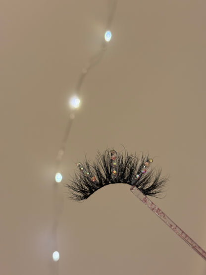 Rhinestone White Lashes